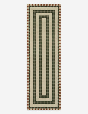 Kirst Indoor / Outdoor Rug Swatch, Ivory and Emerald