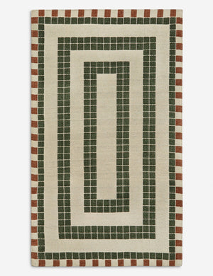 Kirst Indoor / Outdoor Rug Swatch, Ivory and Emerald