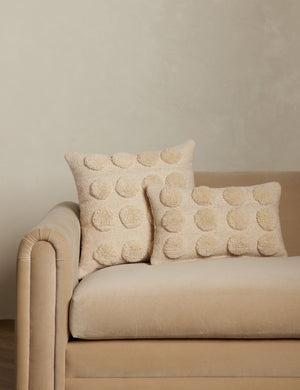 Kohta tufted dot pattern wool square and lumbar throw pillows
