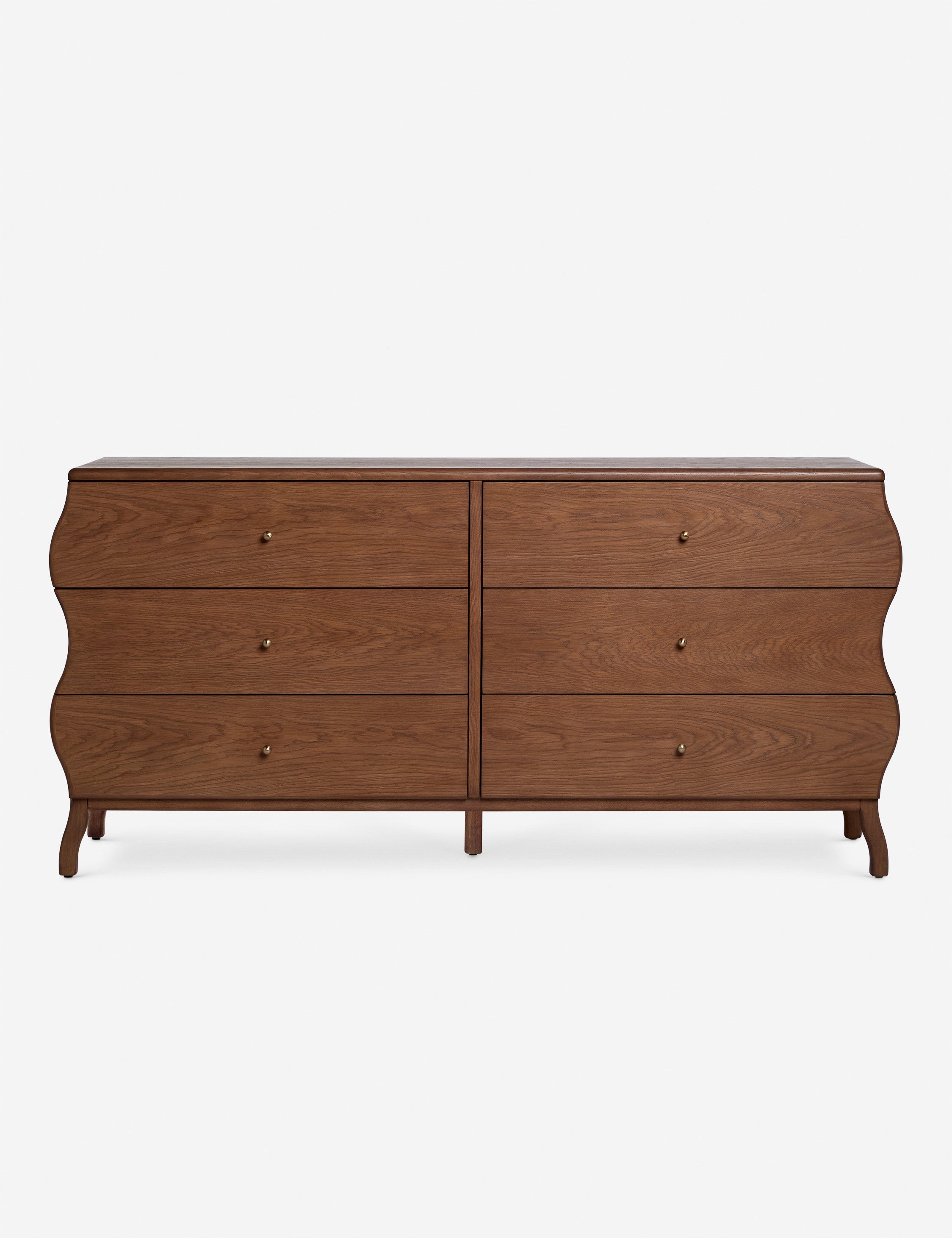 Open Box: Lasya 6-Drawer Dresser, Cool Brown