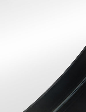 Close up view of the frame of the Leganza slim frame organic silhouette full length mirror by Aimee Song