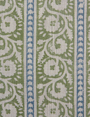 Livingston Linen Fabric Swatch, Green and Blue