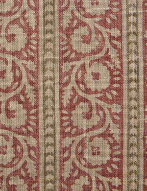 Livingston Linen Fabric Swatch, Red and Olive