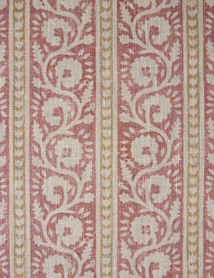 Livingston Linen Fabric Swatch, Sand and Red