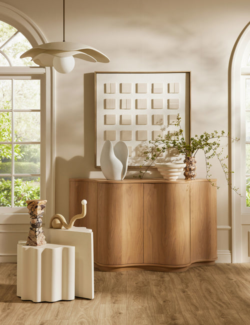 #color::sand Noor sculptural, wavy table lamp by Lolly Lolly Ceramics