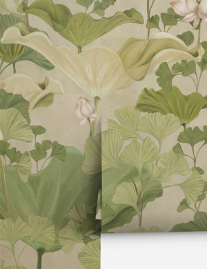 Lotus lush botanical wallpaper by Aimee Song
