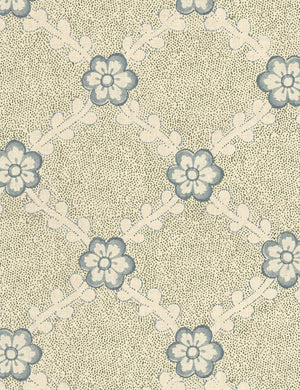 Lucia Tea Stained Linen Fabric Swatch by Nathan Turner, Green and Blue