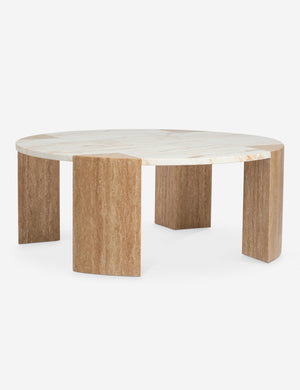 Open Box: Mahoe Round Coffee Table, Travertine and Marble by Carly Cushnie