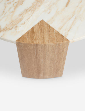 Open Box: Mahoe Round Coffee Table, Travertine and Marble by Carly Cushnie