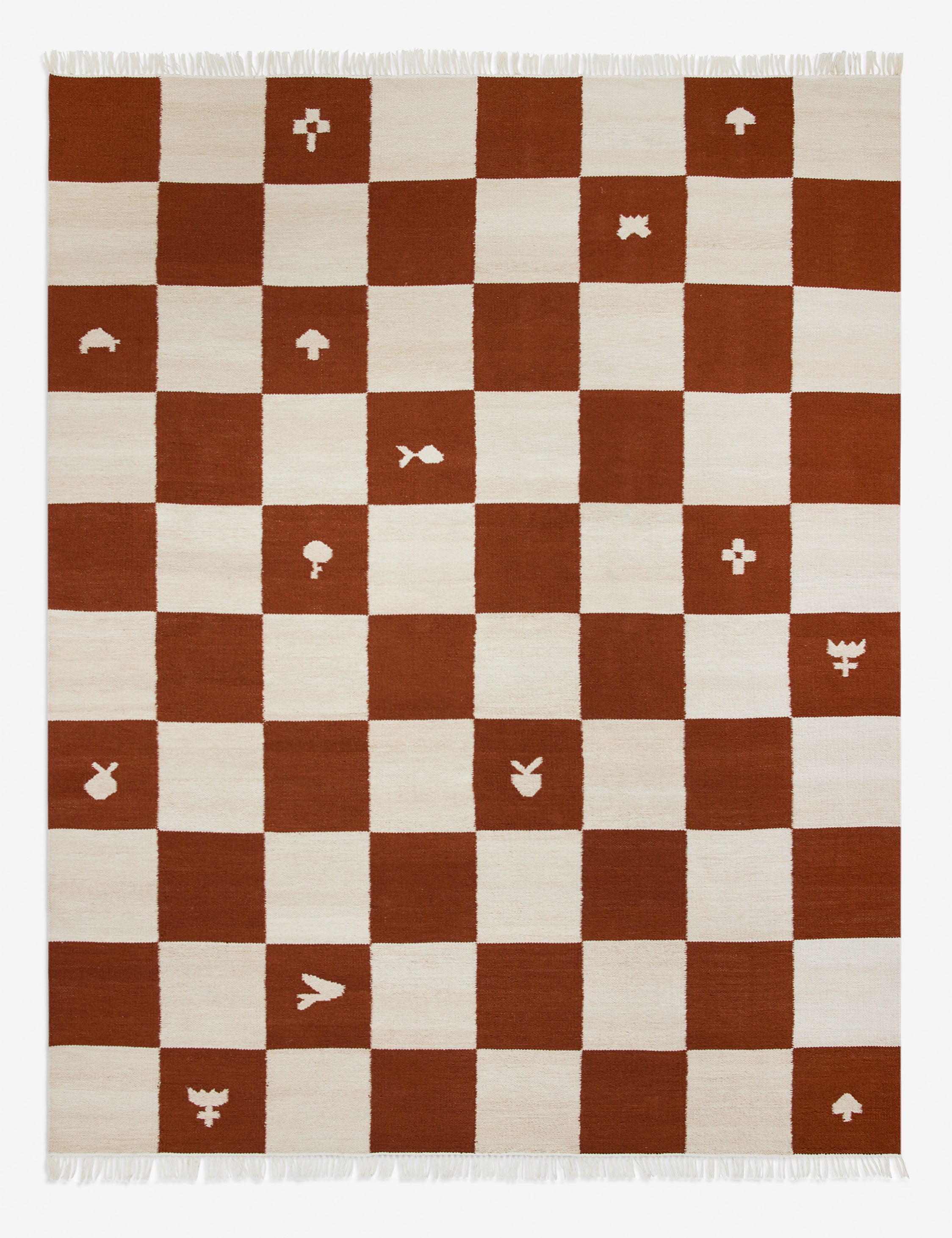 #color::rust #size::3--x-5- #size::4--x-6- #size::5--x-8- #size::6--x-9- #size::8--x-10- #size::9--x-12- #size::10--x-14- | Noam two-tone grid design indoor / outdoor rug by Sarah Sherman Samuel
