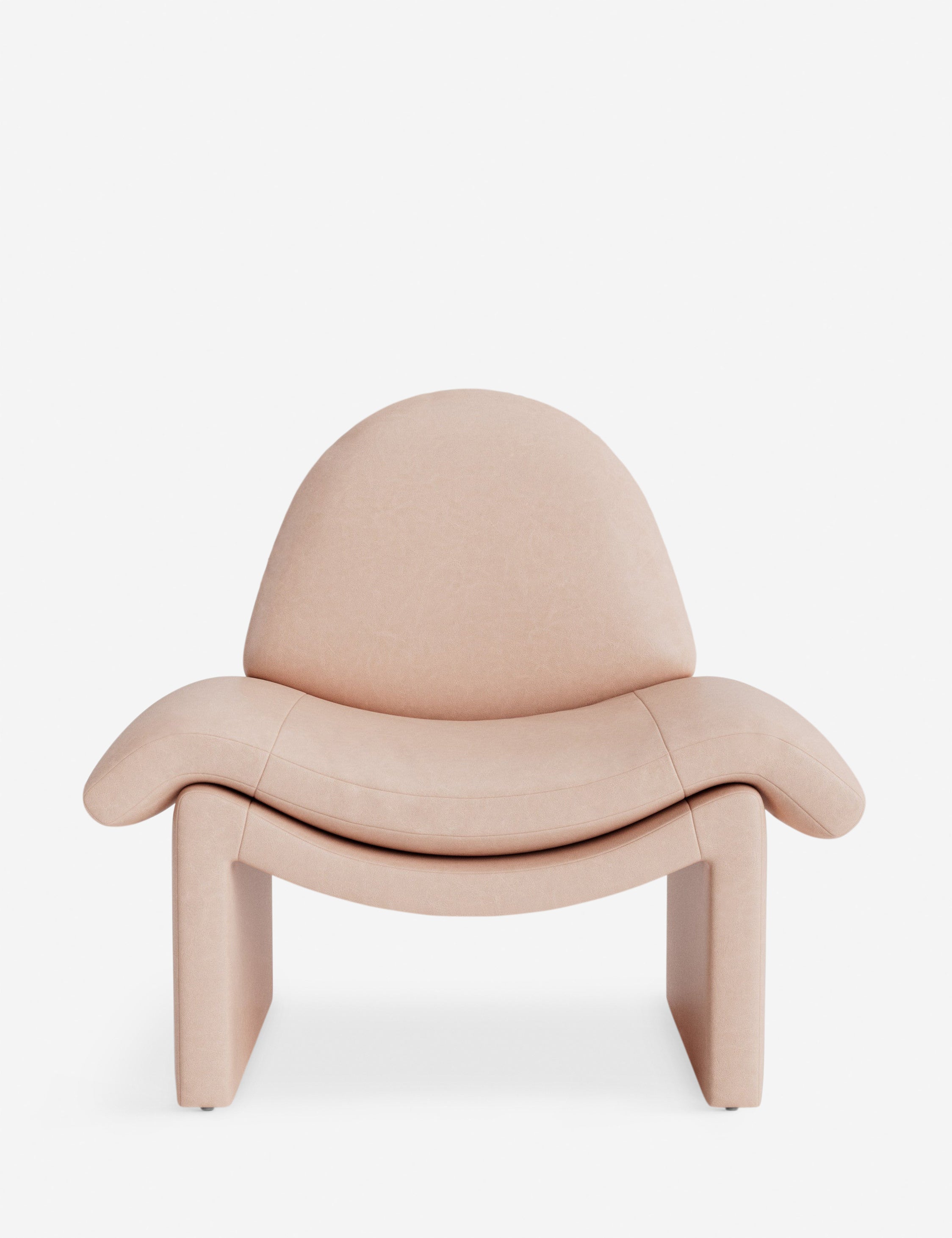 #color::blush-leather | Nolina relaxed open profile leather accent chair by Carly Cushnie.