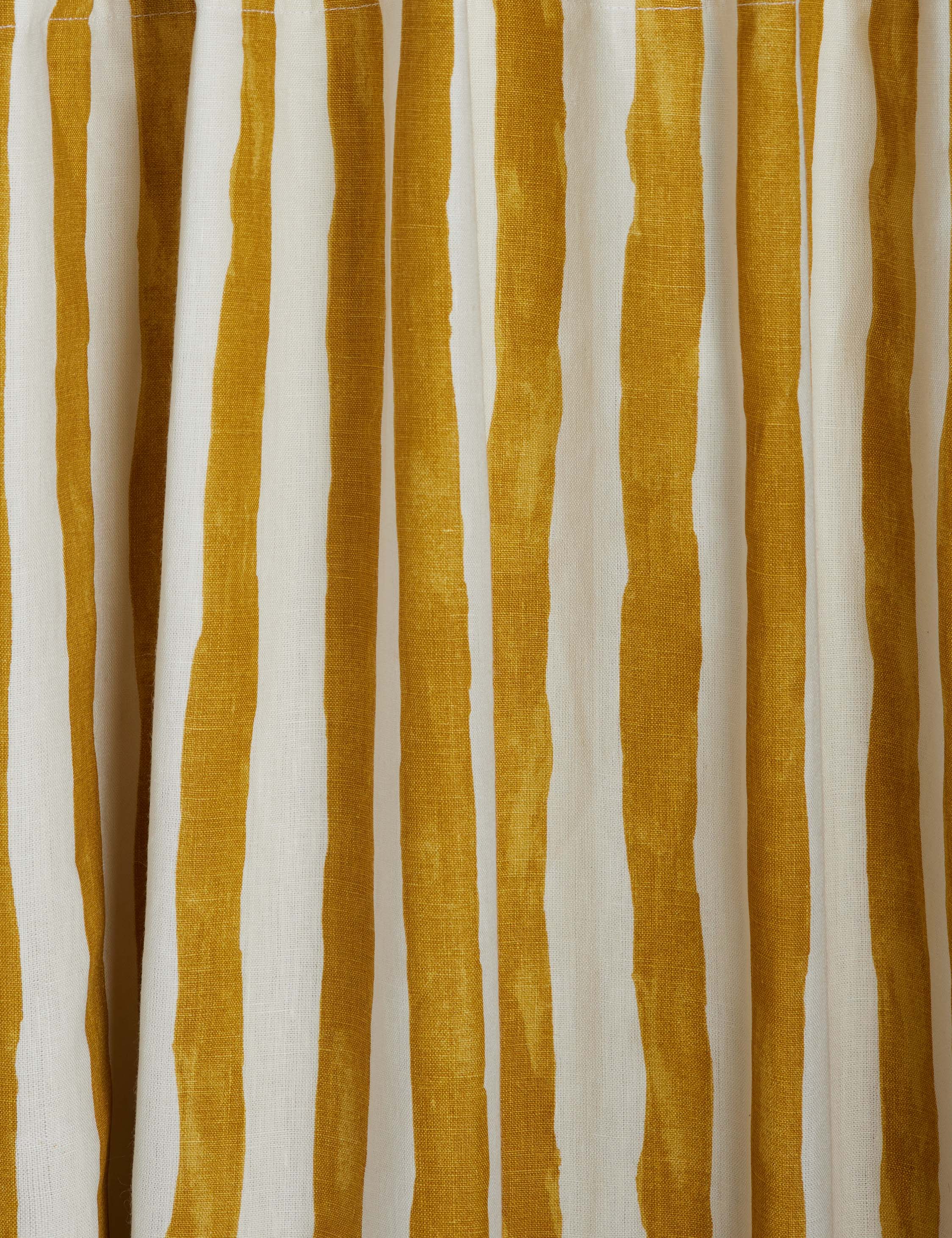 Lulu and Georgia Painterly Stripe Linen Curtain Panel