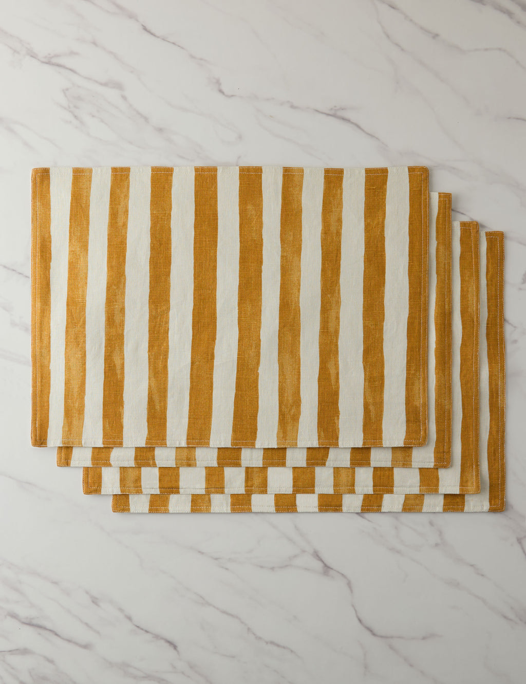 Painterly Stripe Linen Placemats