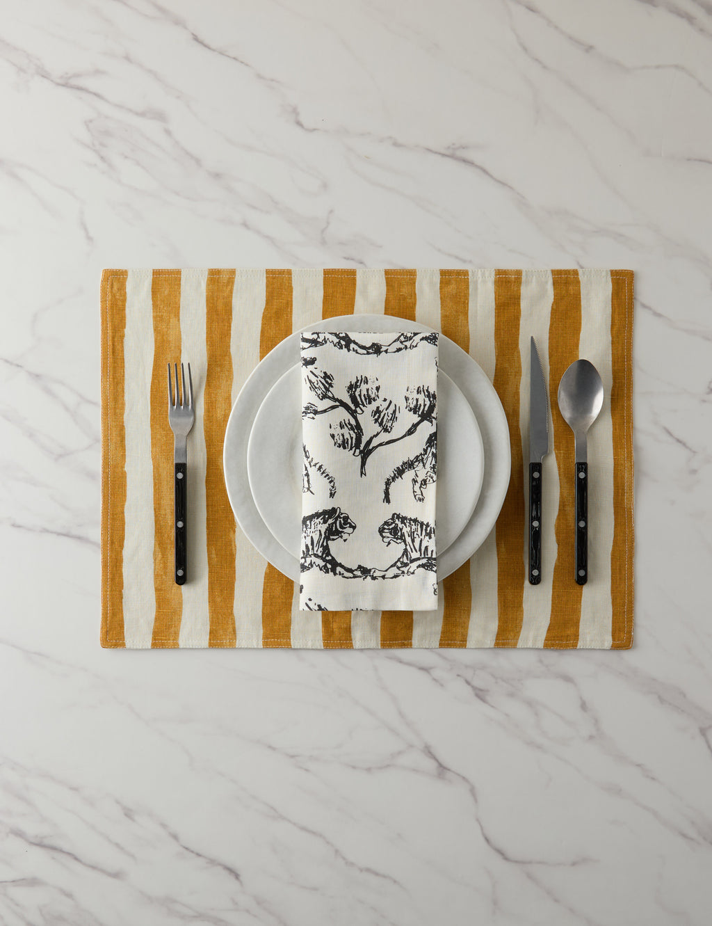 Painterly Stripe Linen Placemats (Set of 4)