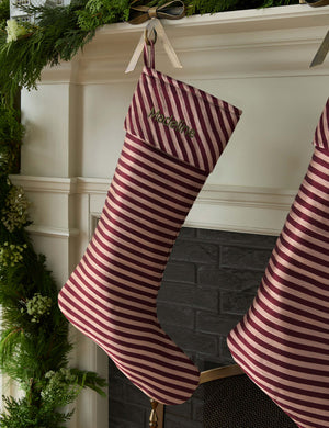 Talcott Striped Stocking : Mulberry & Blush