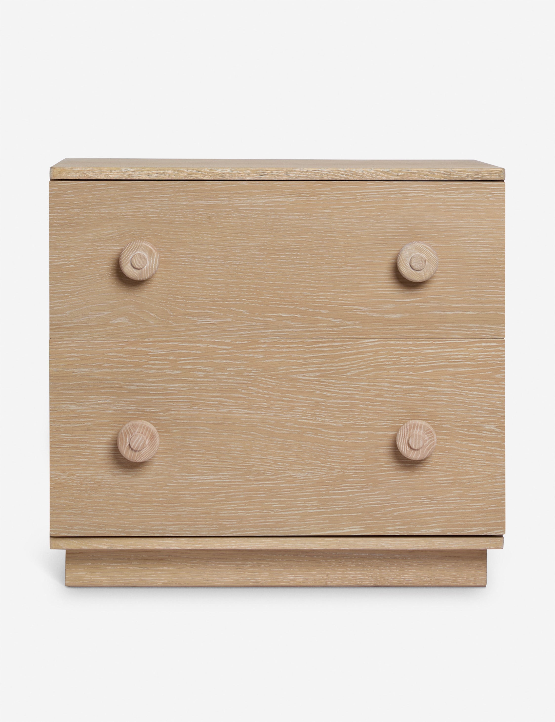 #color::white-wash | Pickford light wood minimalist two drawer nightstand