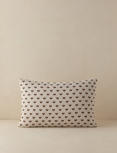 Poiret Linen Pillow - Merlot & Gold - Lumbar