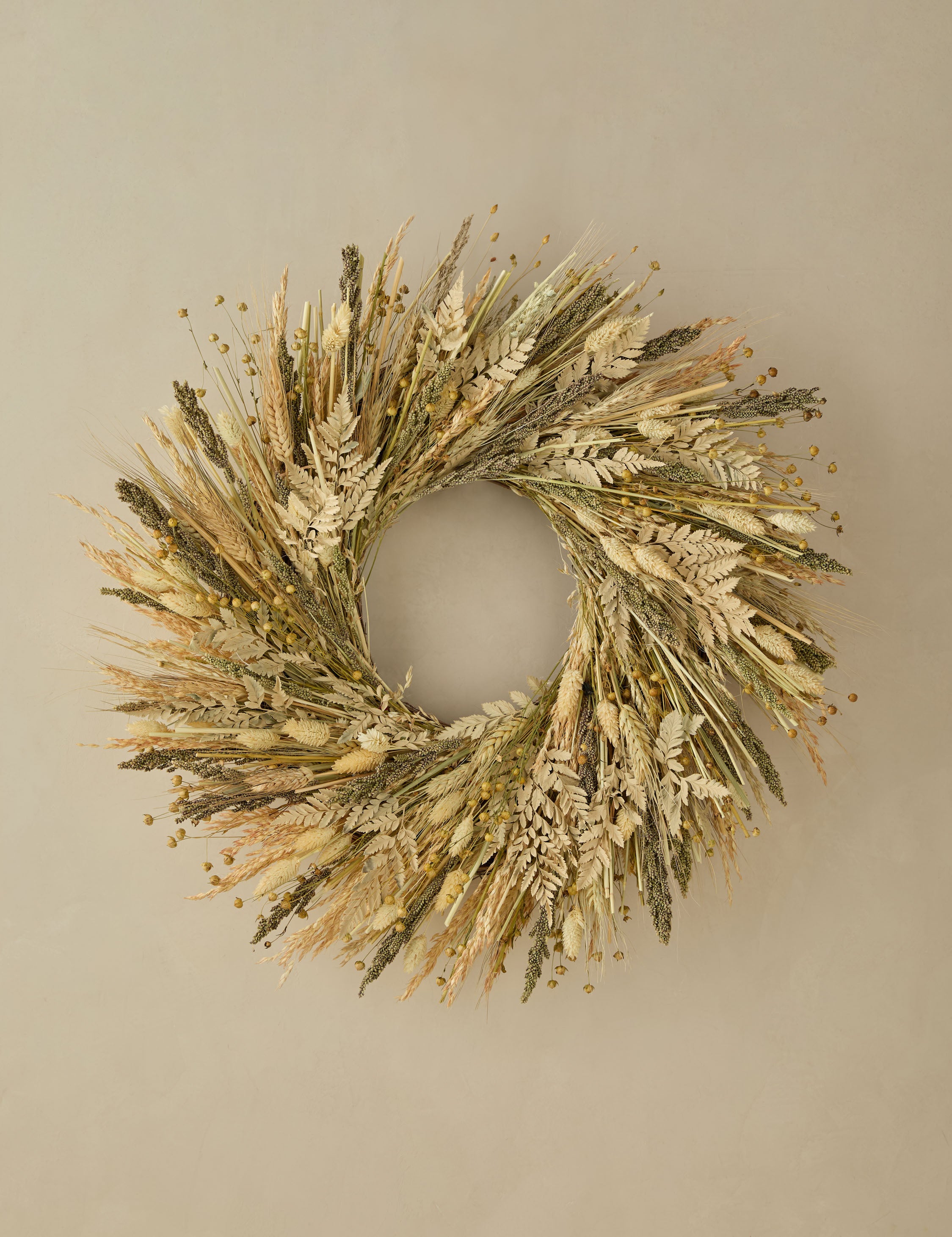 Preserved Gathered Grains Wreath