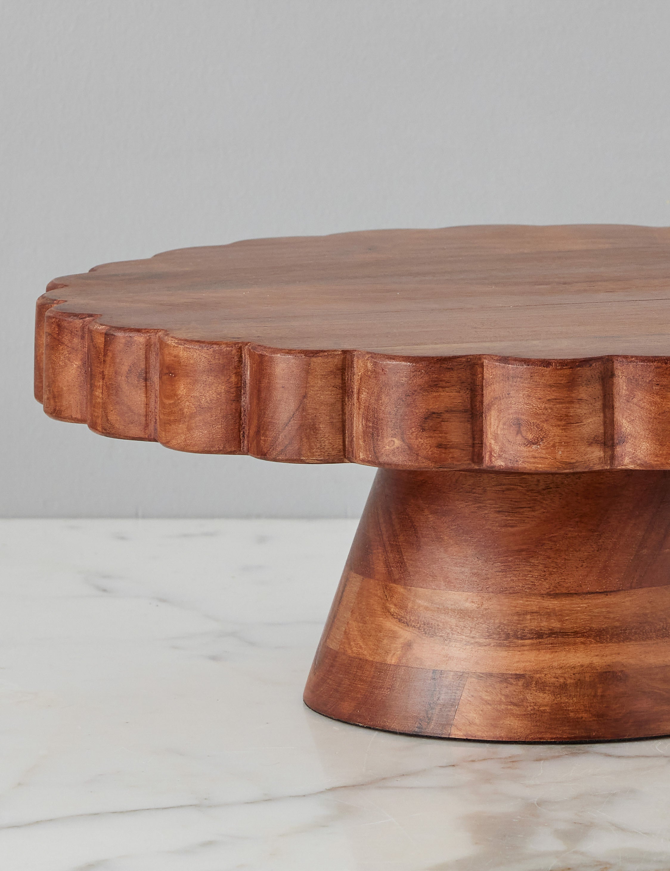Natural Scalloped Cake Stand - Thumbnail 5