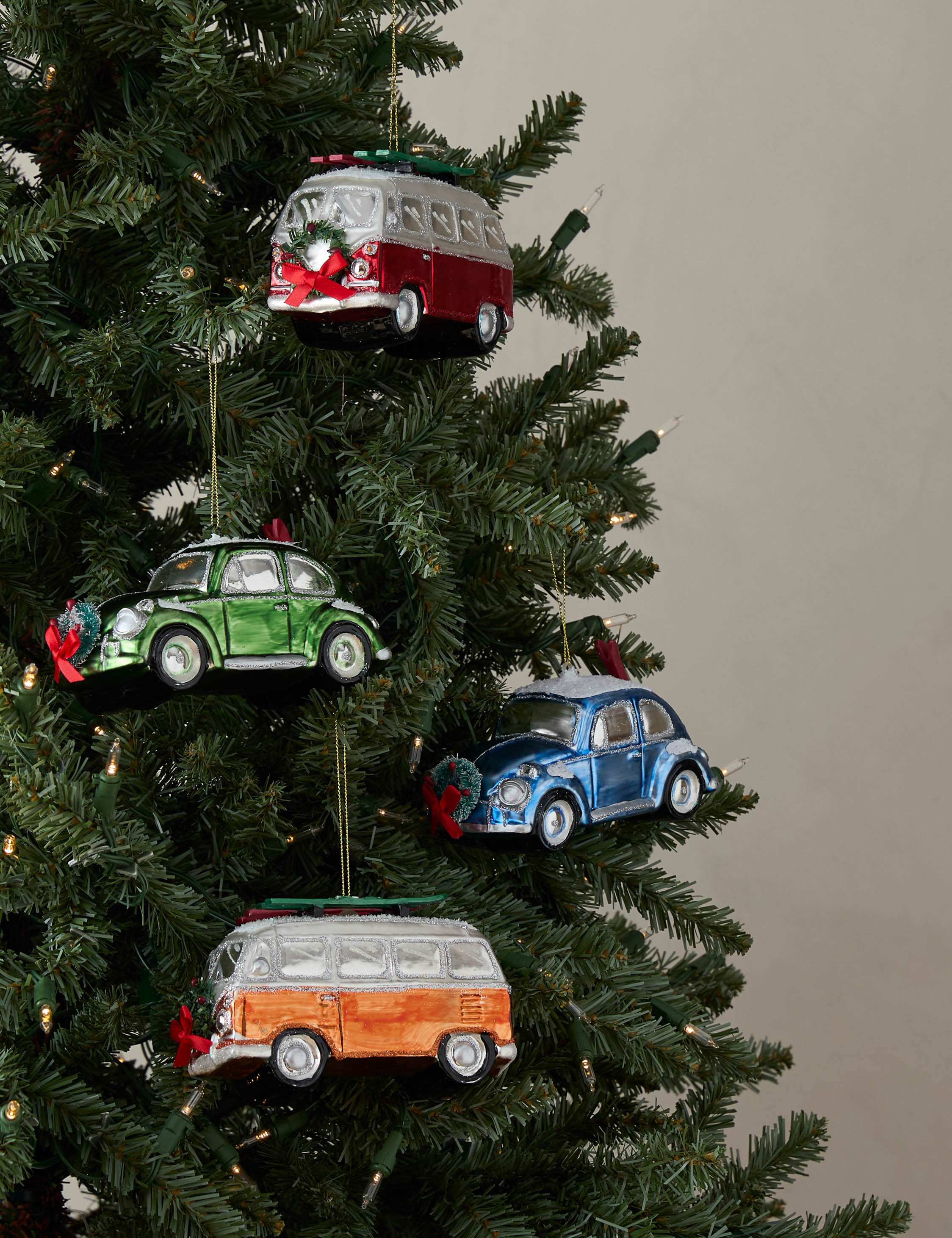 Retro Cruisers Glass Ornaments (Set of 4)
