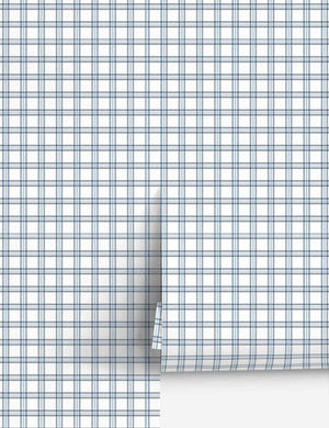 Rogers Plaid Wallpaper Swatch by Nathan Turner, Blue