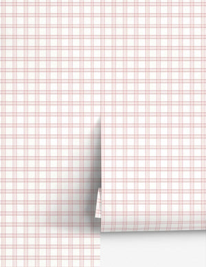 Rogers Plaid Wallpaper Swatch by Nathan Turner, Pink