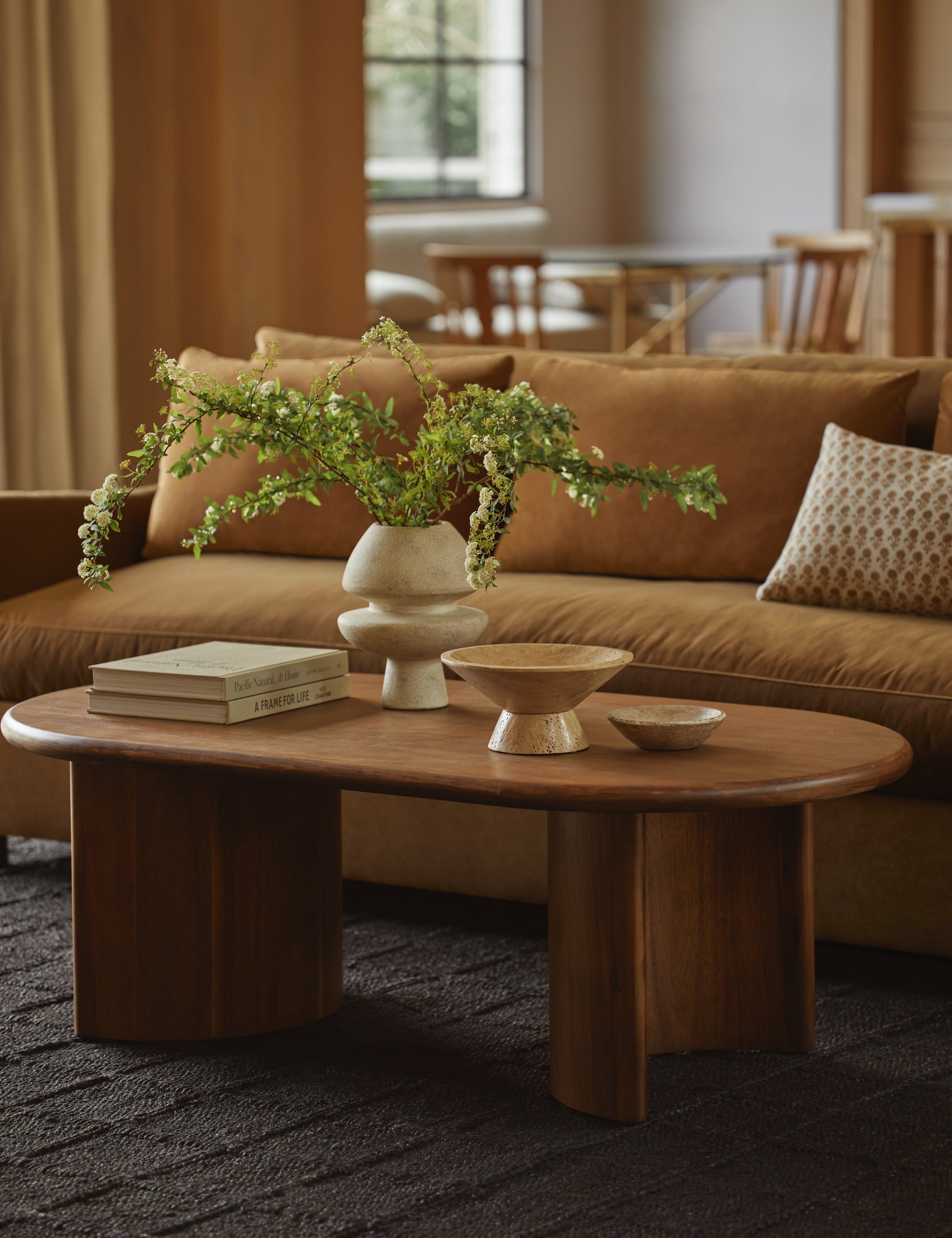 Gilda Oval Acacia Coffee Table