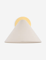 #color::antique-brass | Citrine adjustable cone shade sconce