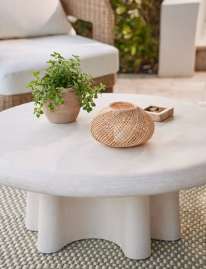 Open Box: Ruiz Indoor / Outdoor Round Coffee Table, Ivory