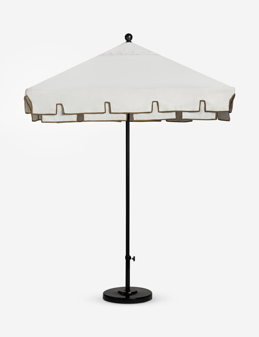 black patio umbrella with white trim Salento 6' Square Outdoor Umbrella