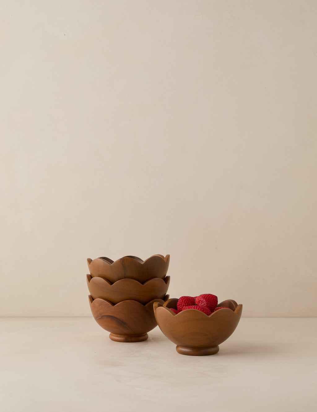 Scalloped Wood Bowls (Set of 4) by Sarah Sherman Samuel