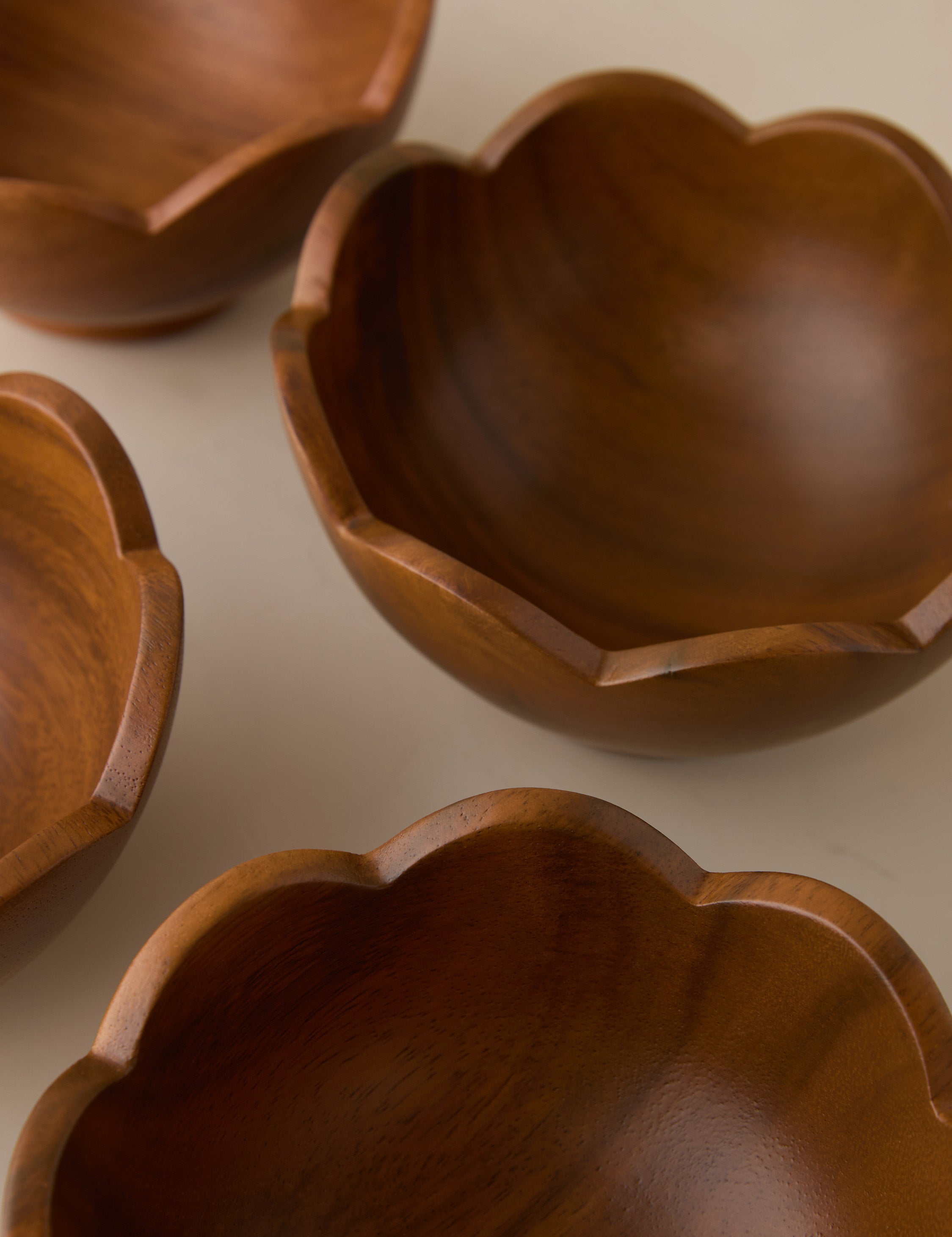 Lulu and Georgia Scalloped Wood Bowls - Thumbnail 3