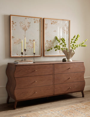 Open Box: Lasya 6-Drawer Dresser, Cool Brown