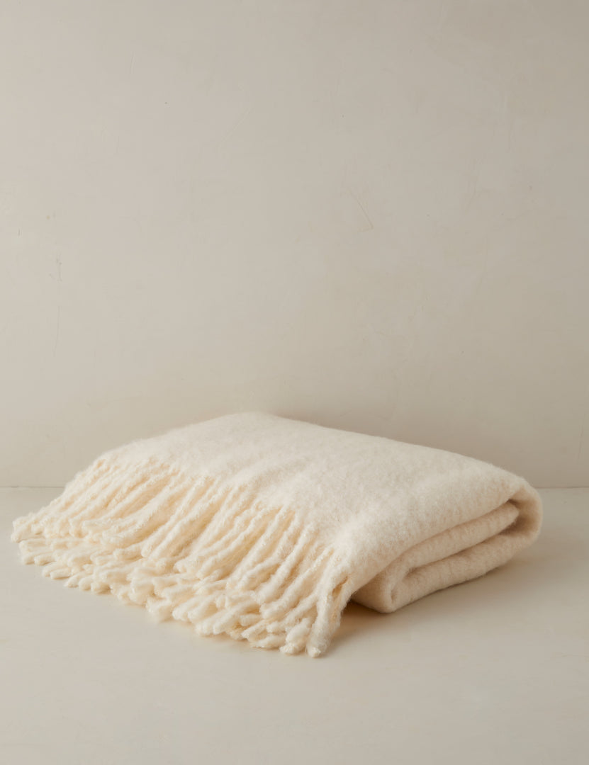 #color::cream | Snug faux mohair throw blanket in cream