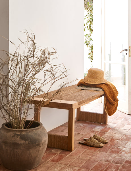Maritza Woven Seagrass Bench