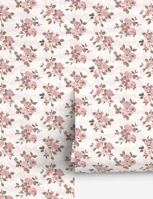Theodora Grasscloth Wallpaper Swatch by Nathan Turner, Pink Brown