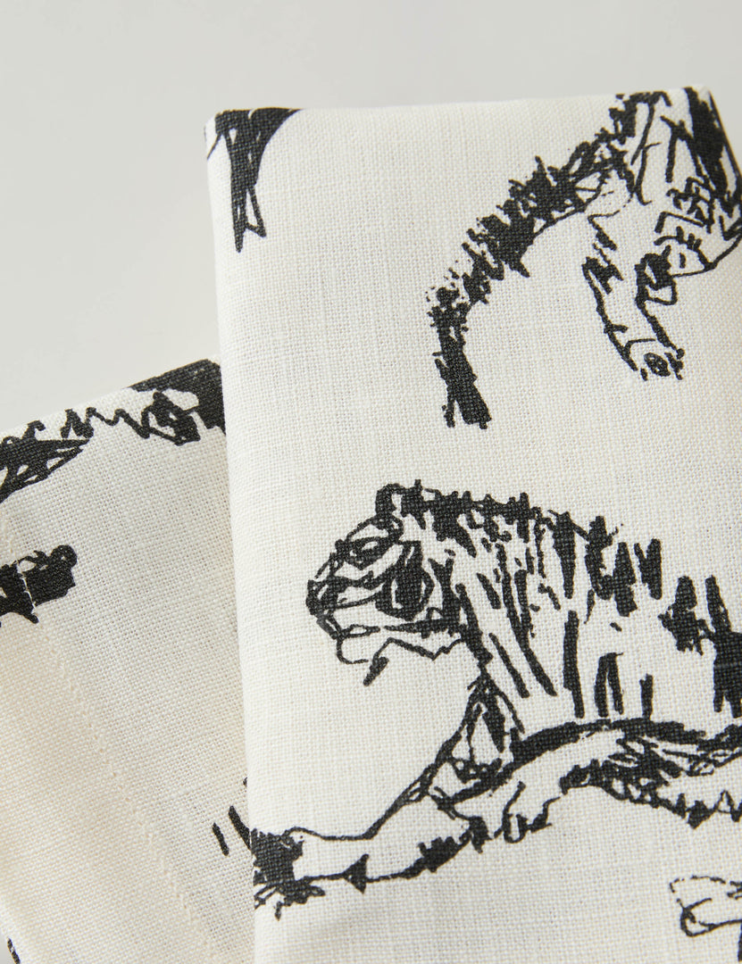 Tiger Linen Napkins (Set of 4) by Sarah Sherman Samuel