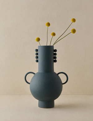 Tosca beaded detailed loop handle ceramic vase by Aimee Song