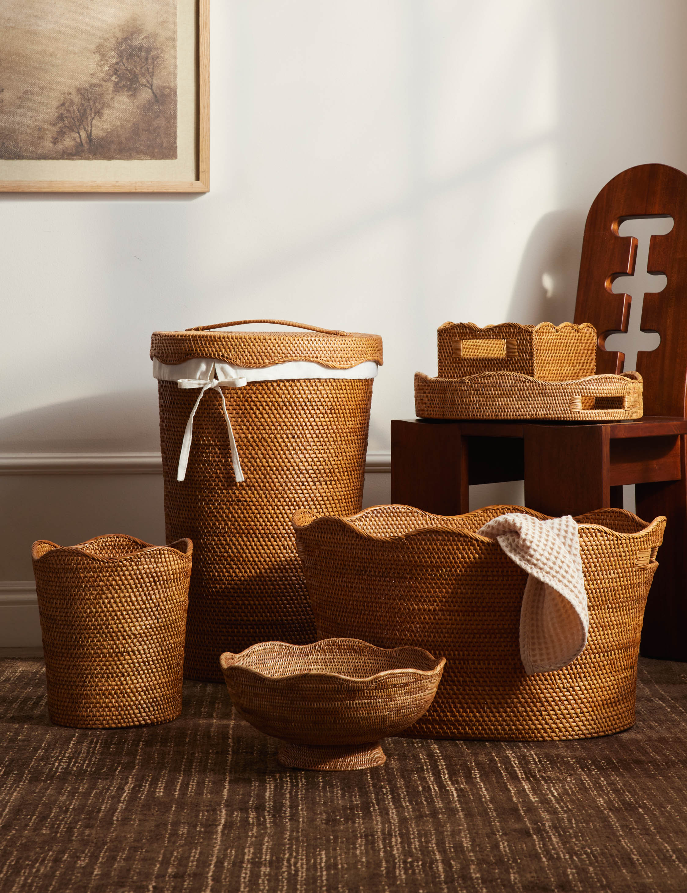 Lulu and Georgia Tyna Rattan Hamper - Thumbnail 5