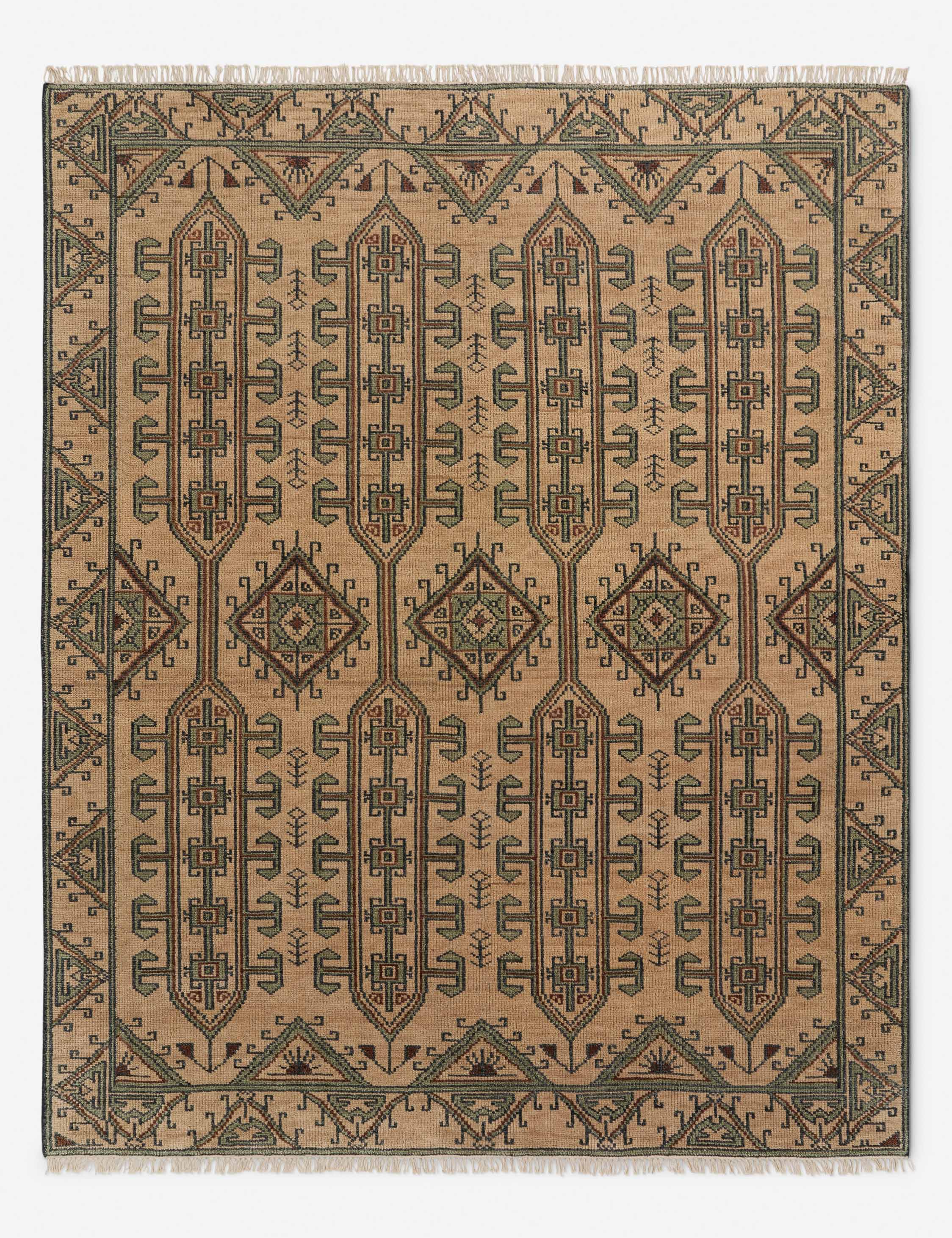 #color::taupe #size::2--x-3- #size::2-6--x-8--runner #size::3--x-5- #size::4--x-6- #size::5--x-8- #size::6--x-9- #size::8--x-10- #size::9--x-12- #size::10--x-14- #size::12--x-15- | The Vishal geometric motif hand-knotted wool rug.