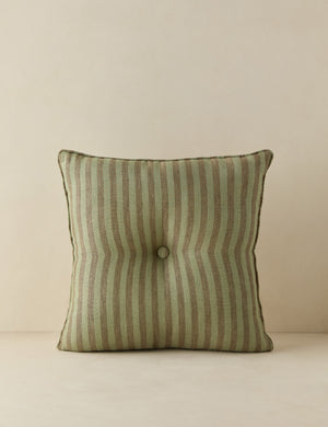 Welby striped tufted button linen throw pillow by Aimee Song