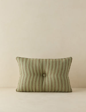 Welby striped tufted button linen throw pillow by Aimee Song