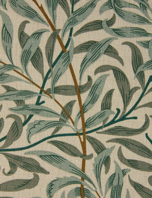 Willow Boughs Cotton Fabric Swatch by Morris & Co. Cream and Green