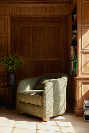 Faro Accent Chair by DISC Interiors : Blush Luxe Boucle