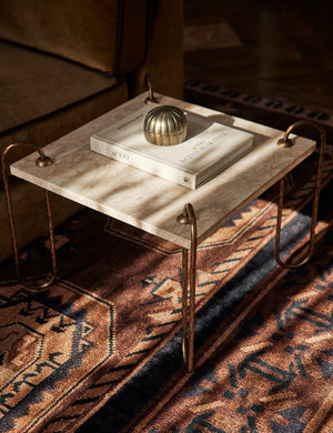 Open Box: Kimberly Side Table, Ivory Marble