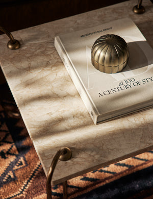Open Box: Kimberly Side Table, Ivory Marble
