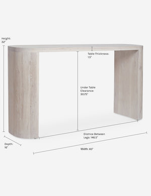 Dimensions on the Luna Console Table