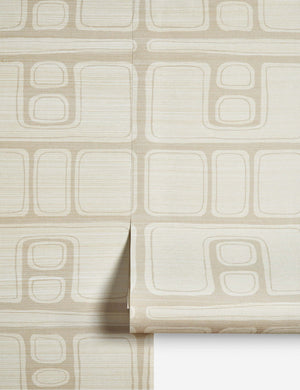 Bosa abstract design grasscloth wallpaper.