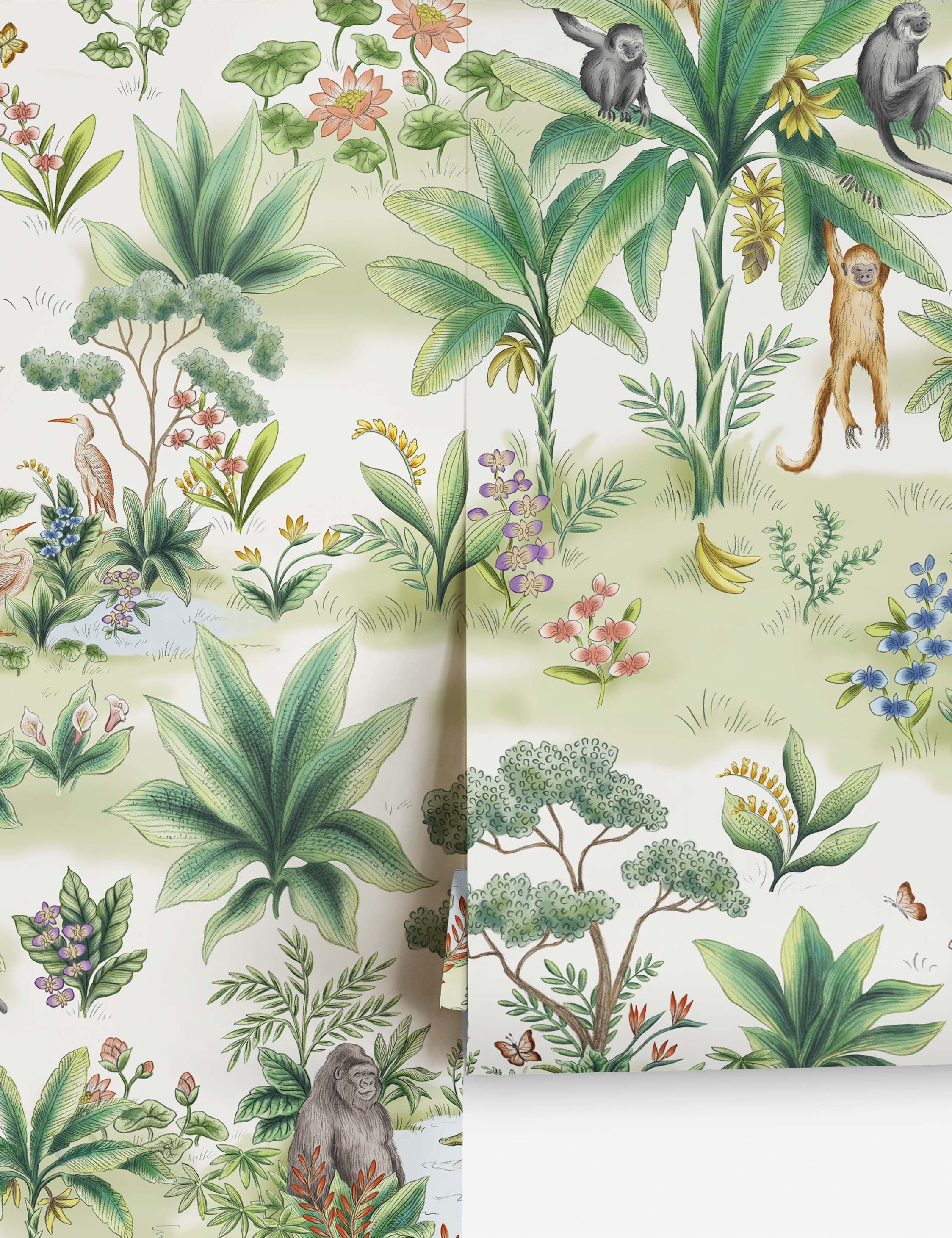 2本セット！HERMES 壁紙 JUNGLE LIFE BICOLORE Jungle Wallpaper