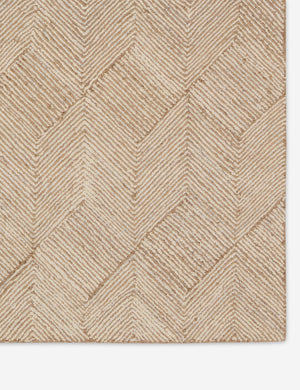 Close up of the pattern of the Brisker handwoven chevron jute rug.
